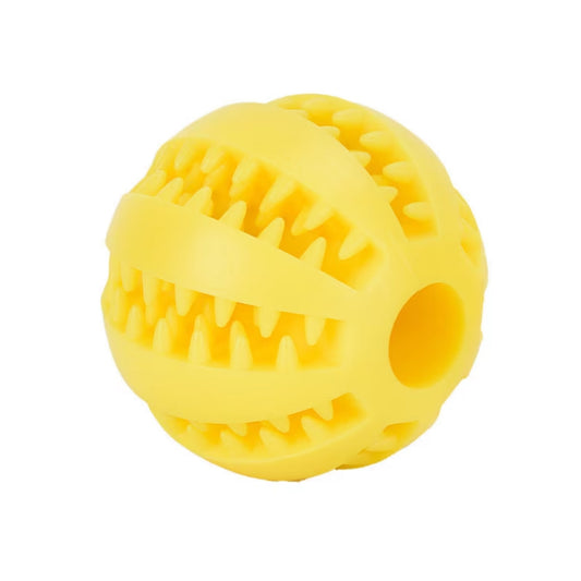 Yellow treat ball for small dogs which is 5 cm 