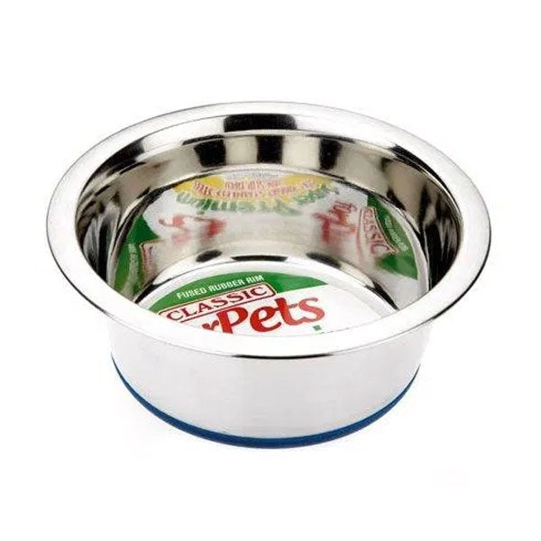 Super Prem S/Steel Non Slip Dish Dog Bowl 900ml (170mm Dia)