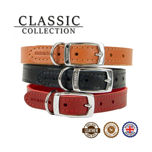 Classic Leather Dog Collar - Various Sizes