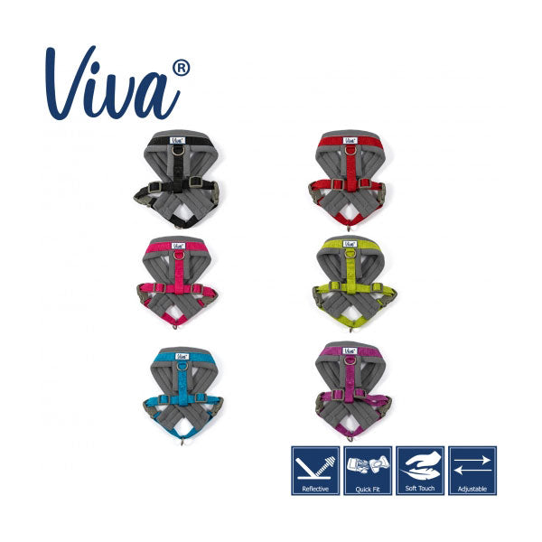 Viva Padded Dog Harness Black S 36-42cm