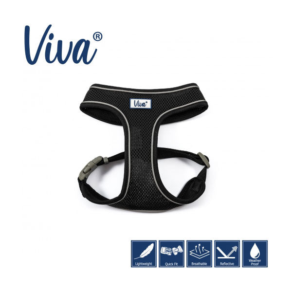 Viva Comfort Dog Harness Black XS 28-40cm