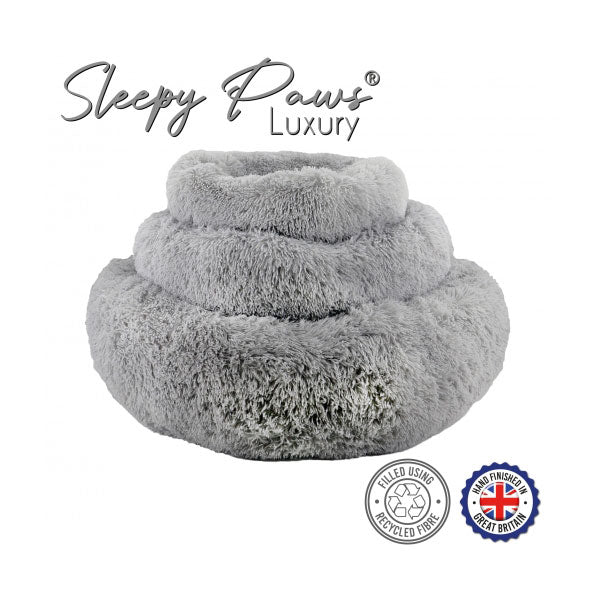 Ancol super plush donut dog bed slate grey multiple sizes
