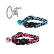 Leopard print safety cat collar breakaway buckle various colours available