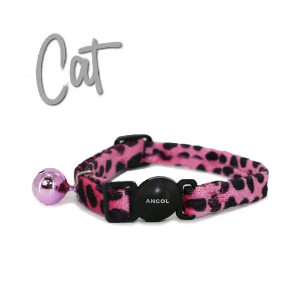 Safety cat collar leopard print design various colours breakaway buckle