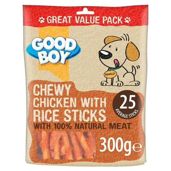 Good Boy Chicken Rice Dog Treat Sticks 300g large bag - premium dog treats