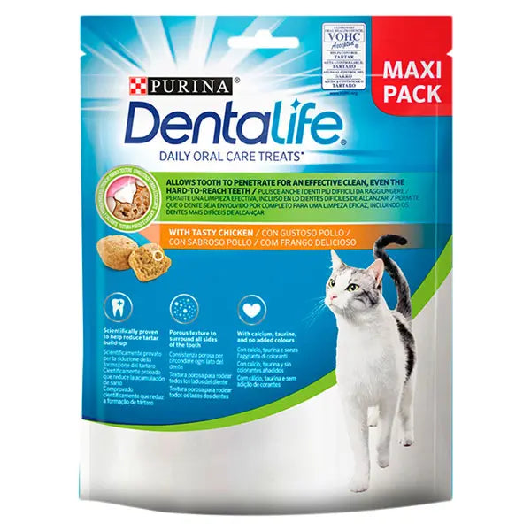 Dentalife Cat Dental Treats Chicken 140g pack - scientifically proven dental care treats for cats to reduce tartar buildup
