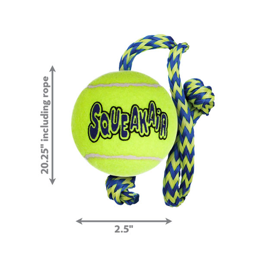 kong Airdog Squeaker Ball Dog Toy With Rope