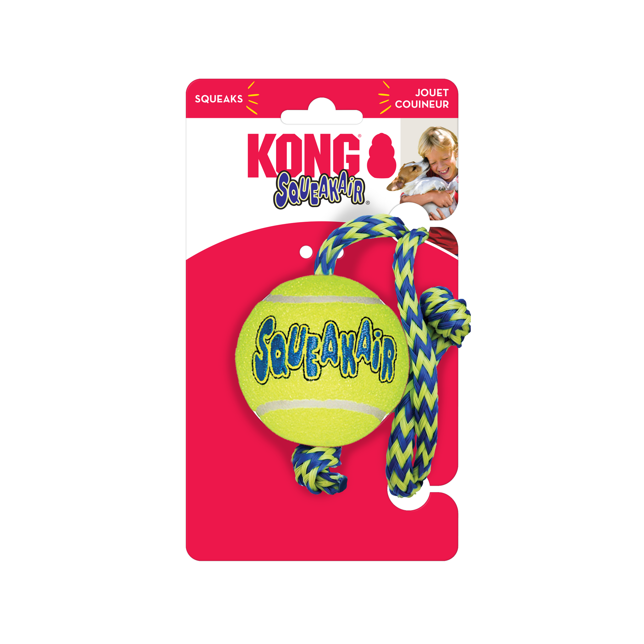 KONG Rope Ball Dog Toy – Durable Squeaky Fetch & Tug Toy for Active Dogs UK