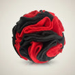 Handmade red and black fleece snuffle ball for dogs - enrichment toy UK