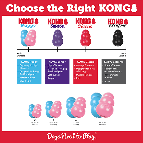 KONG Puppy Dog Toy  - Pink or Blue