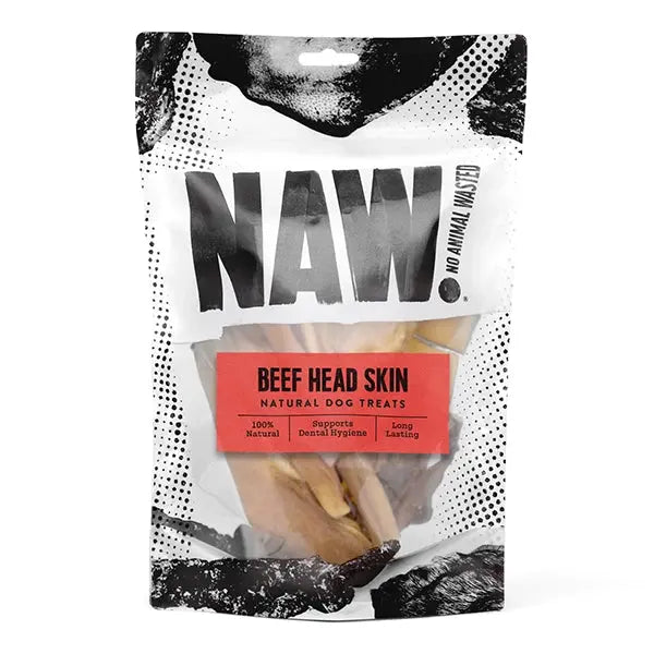 NAW beef head skin natural dog treats 250g package single ingredient