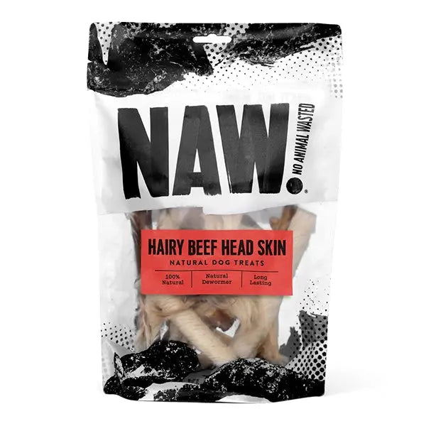 NAW hairy beef head skin natural dog treats 250g package single ingredient