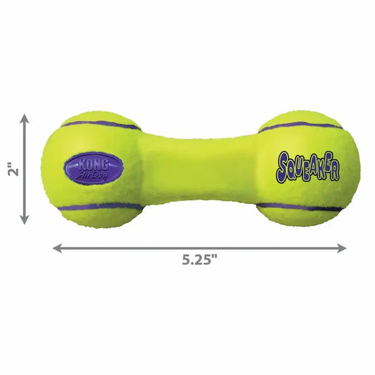KONG Airdog Squeaker Dumbbell Small dog toy dimensions and size guide