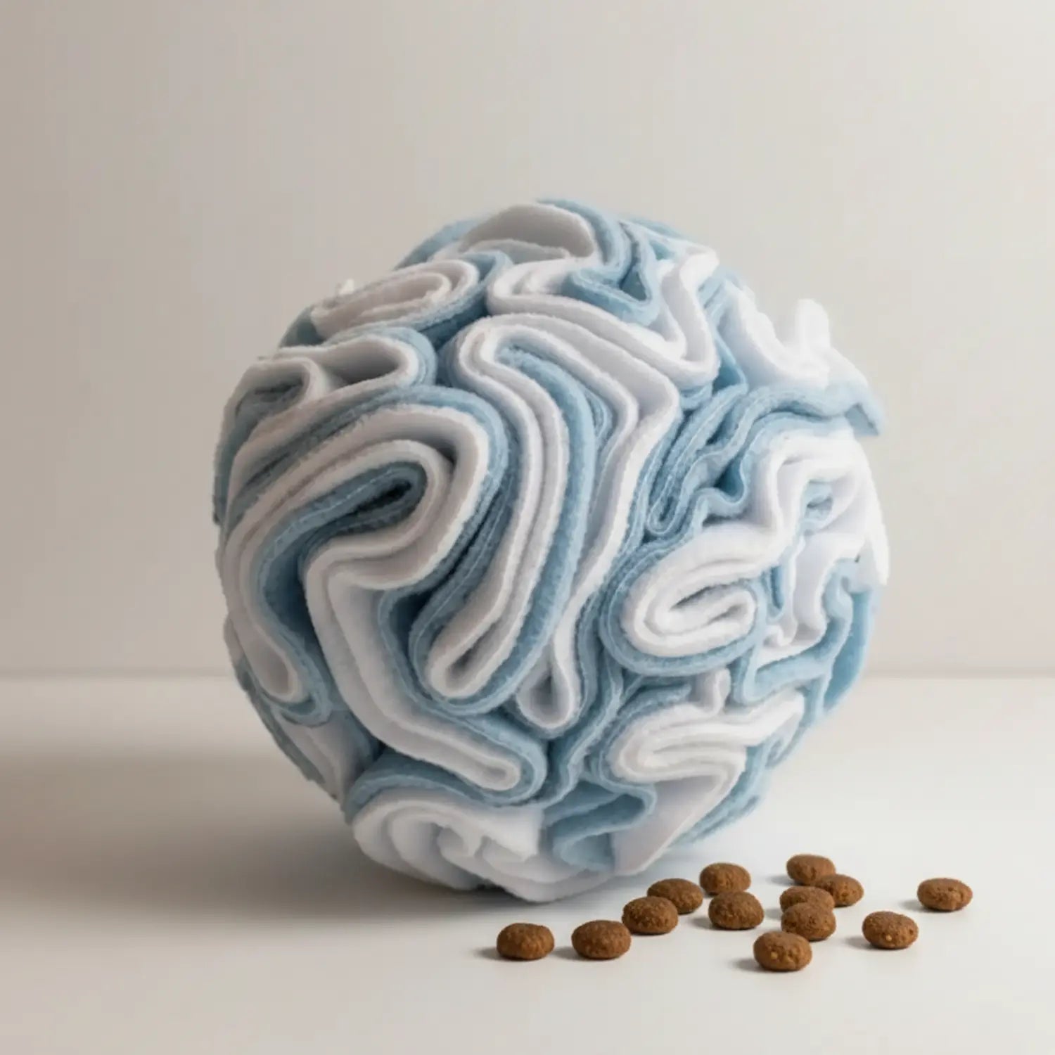 Baby blue and white snuffle ball dog tretats 