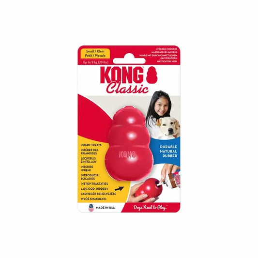 KONG Classic Dog Toy Small red durable rubber chew toy UK