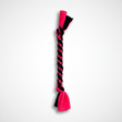 Neon pink and black dog tug toy