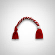 Red and white Tug toy braided for dogs